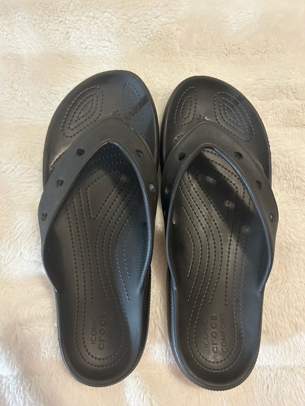 CROCS Men's/Women's Black Slip-On Flip-Flop Sandals